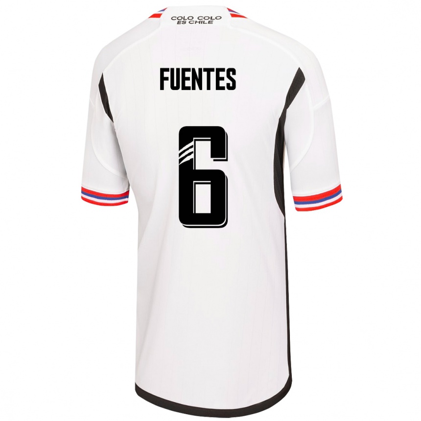 Kids Football César Fuentes #6 White Home Jersey 2023/24 T-Shirt