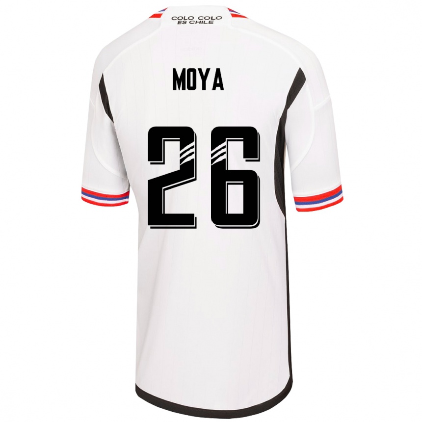 Kids Football Matías Moya #26 White Home Jersey 2023/24 T-Shirt
