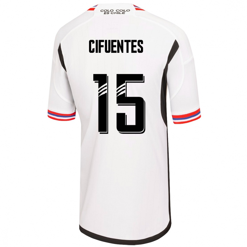 Kids Football Anaís Cifuentes #15 White Home Jersey 2023/24 T-Shirt