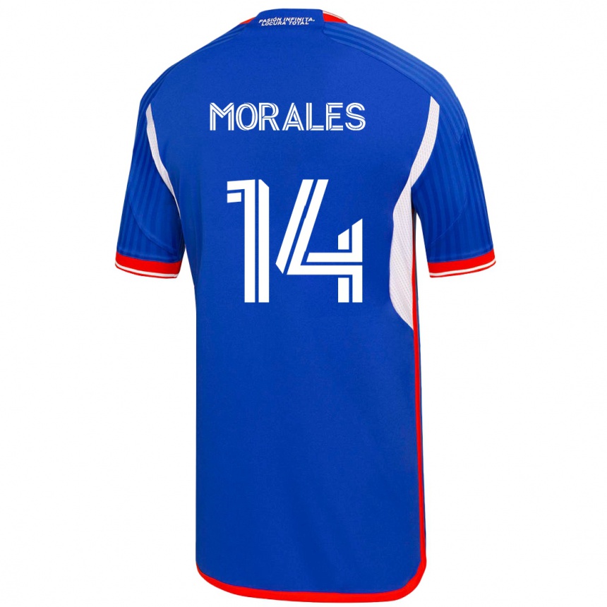 Kids Football Marcelo Morales #14 Blue Home Jersey 2023/24 T-Shirt