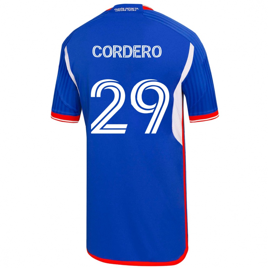 Kids Football Renato Cordero #29 Blue Home Jersey 2023/24 T-Shirt