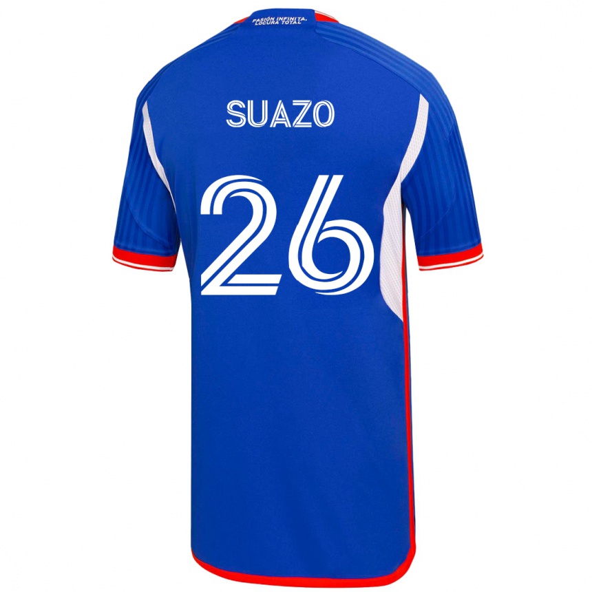 Kids Football Gretzel Suazo #26 Blue Home Jersey 2023/24 T-Shirt