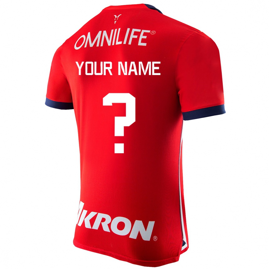 Kids Football Your Name #0 Red Home Jersey 2023/24 T-Shirt