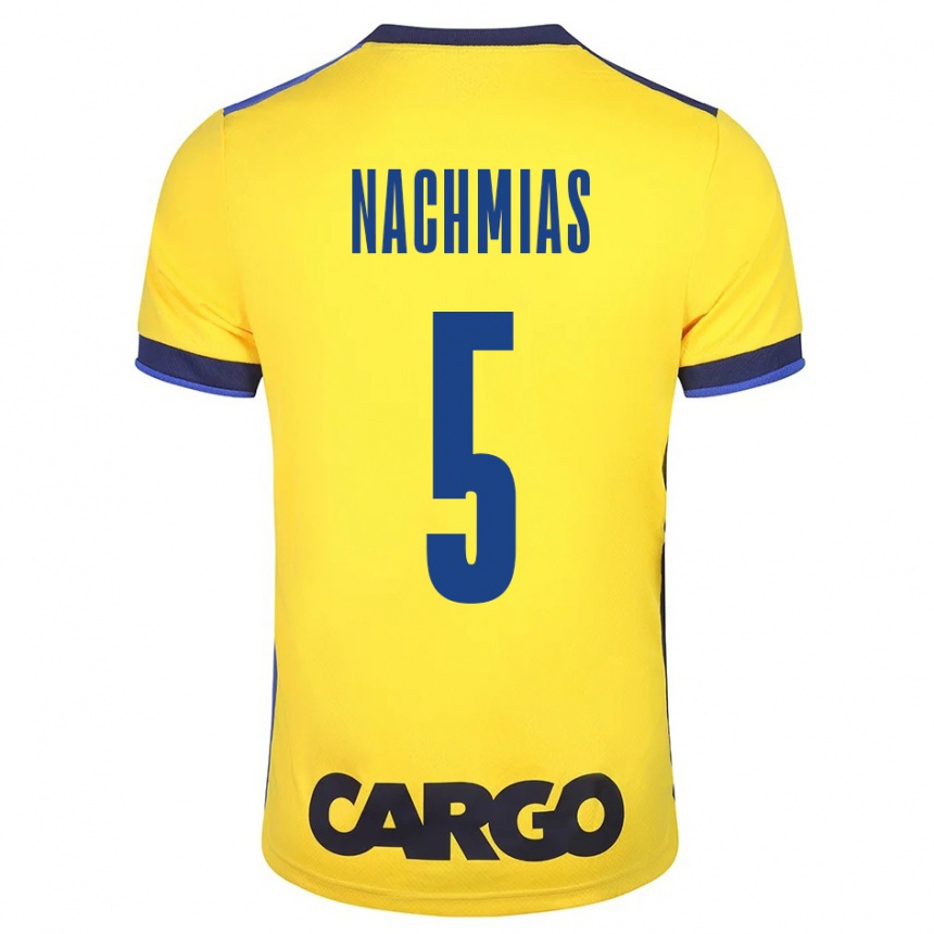 Kids Football Idan Nachmias #5 Yellow Home Jersey 2023/24 T-Shirt