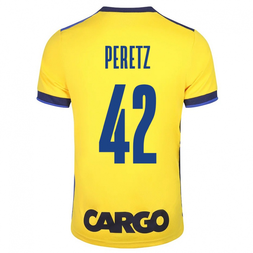 Kids Football Dor Peretz #42 Yellow Home Jersey 2023/24 T-Shirt