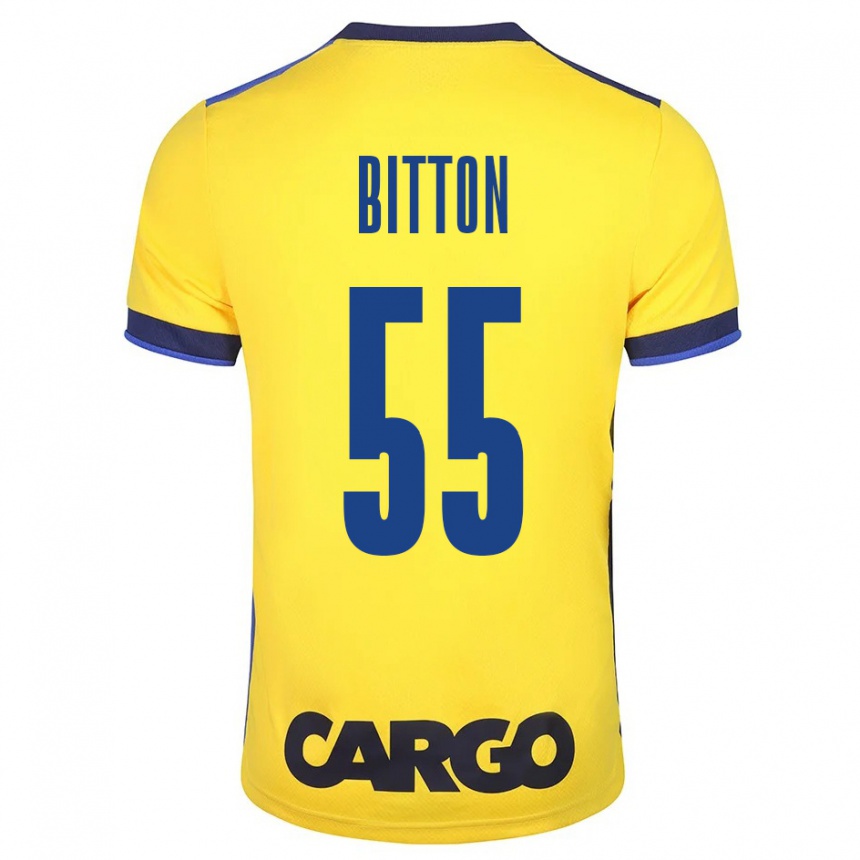 Kids Football Nir Bitton #55 Yellow Home Jersey 2023/24 T-Shirt