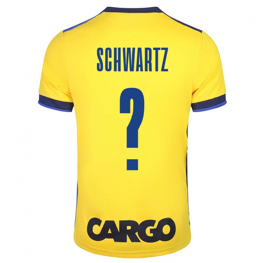 Kids Football Noam Schwartz #0 Yellow Home Jersey 2023/24 T-Shirt