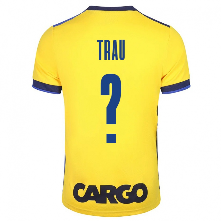 Kids Football Idan Trau #0 Yellow Home Jersey 2023/24 T-Shirt