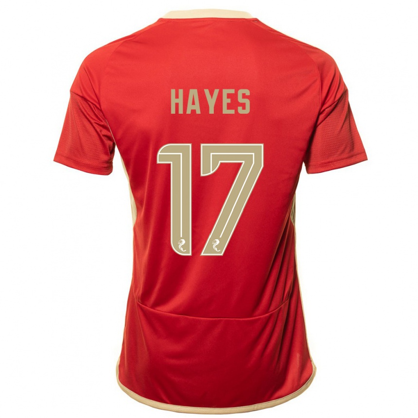 Kids Football Jonny Hayes #17 Red Home Jersey 2023/24 T-Shirt