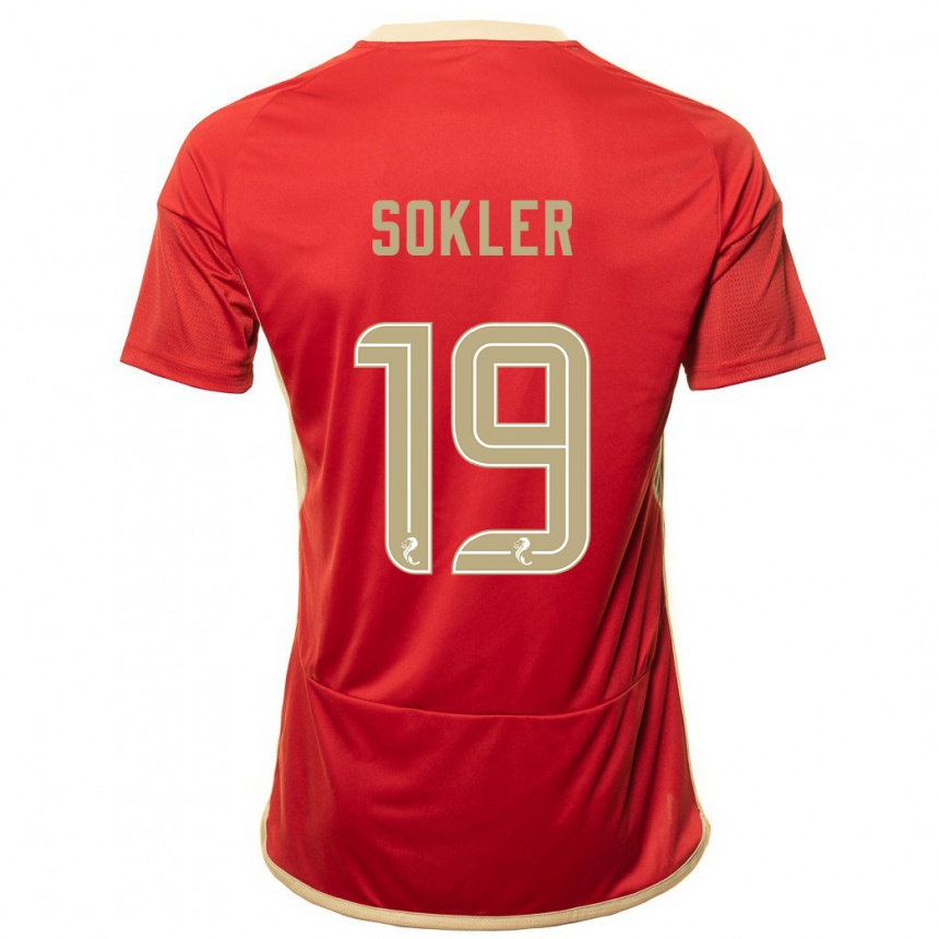 Kids Football Ester Sokler #19 Red Home Jersey 2023/24 T-Shirt