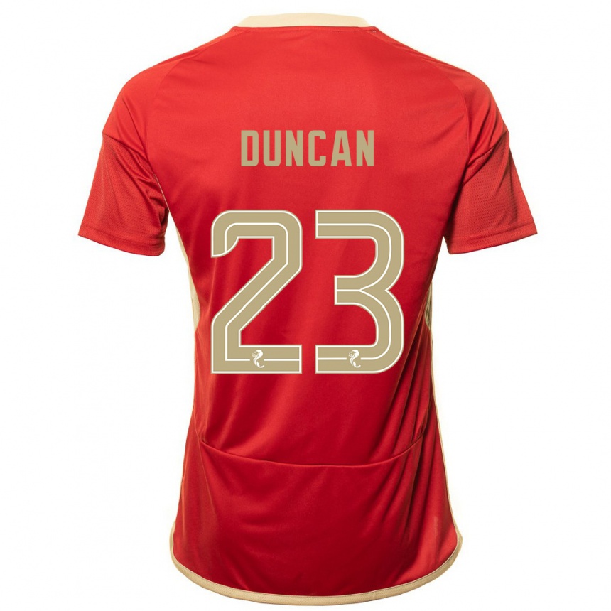 Kids Football Ryan Duncan #23 Red Home Jersey 2023/24 T-Shirt