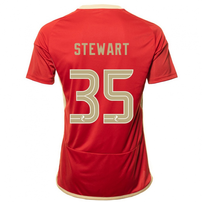 Kids Football Alfie Stewart #35 Red Home Jersey 2023/24 T-Shirt