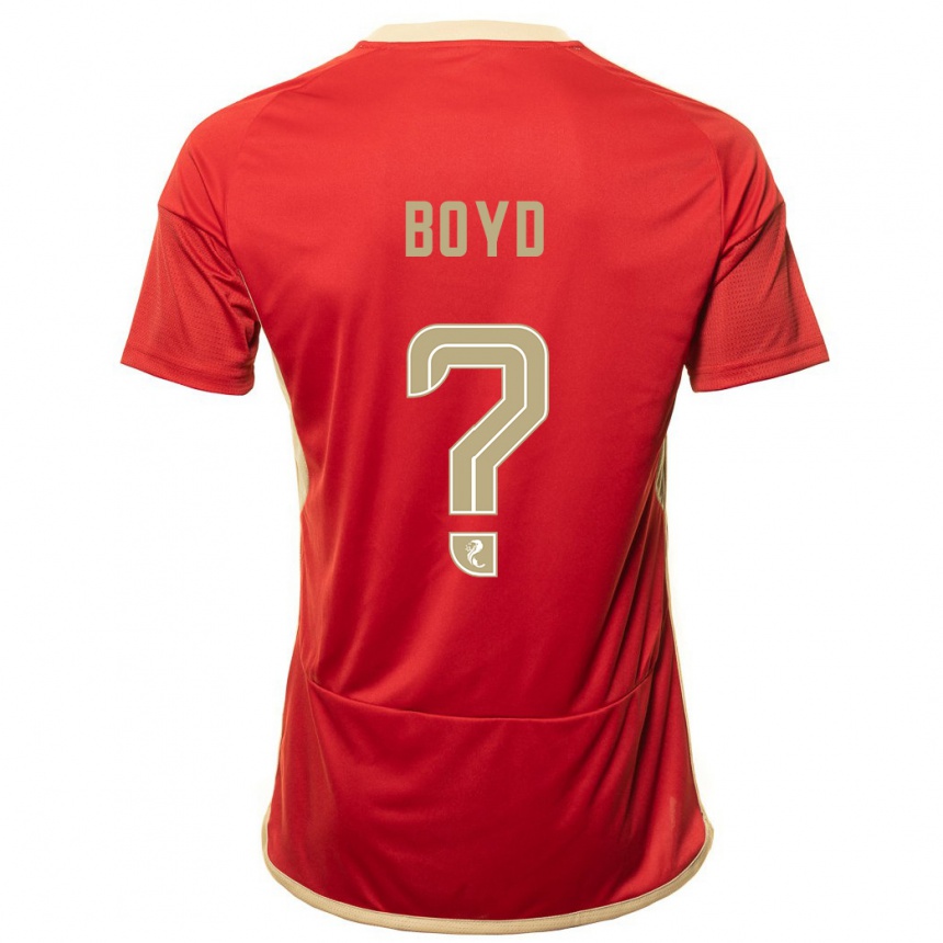 Kids Football Fletcher Boyd #0 Red Home Jersey 2023/24 T-Shirt