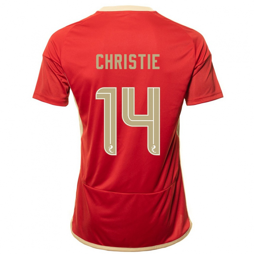 Kids Football Mya Christie #14 Red Home Jersey 2023/24 T-Shirt