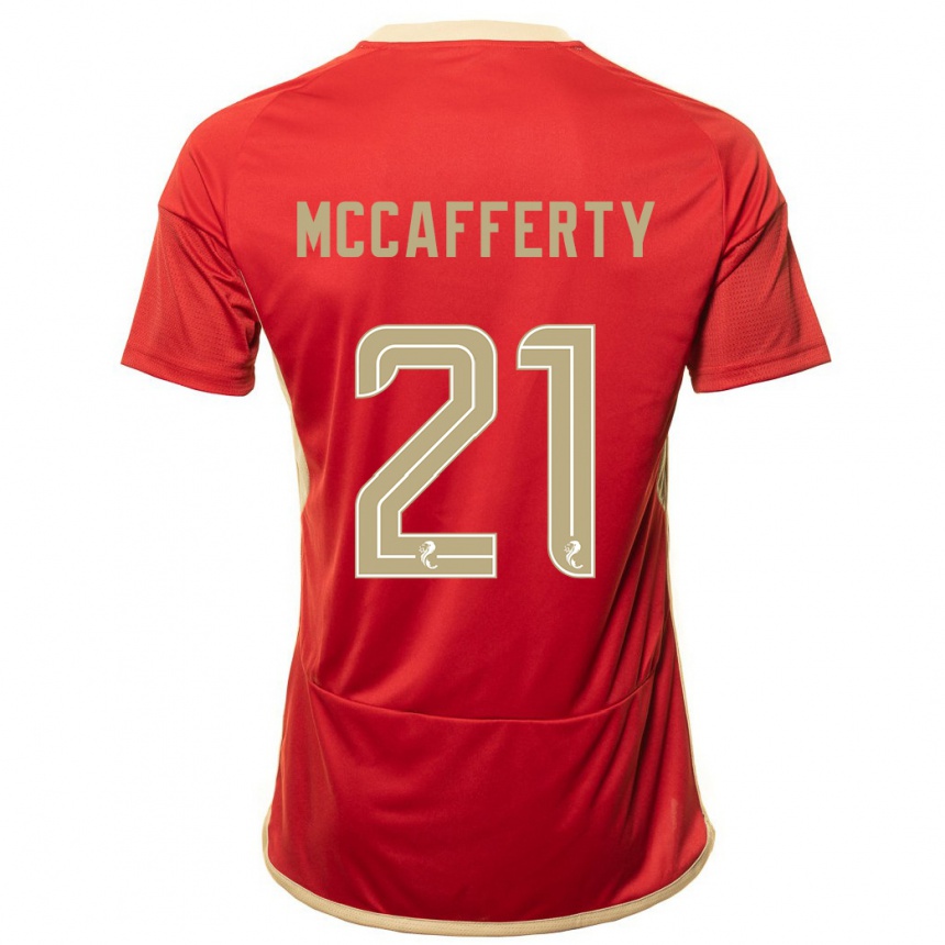 Kids Football Eirinn Mccafferty #21 Red Home Jersey 2023/24 T-Shirt