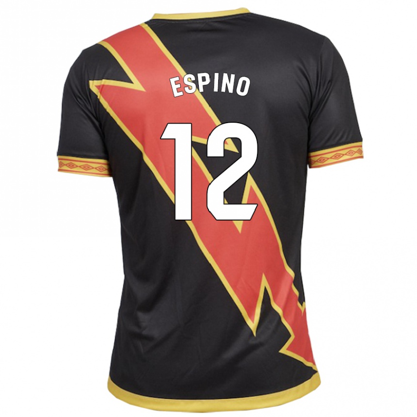 Kids Football Alfonso Espino #12 Black Away Jersey 2023/24 T-Shirt