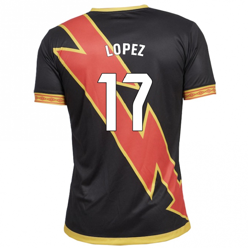 Kids Football Unai López #17 Black Away Jersey 2023/24 T-Shirt