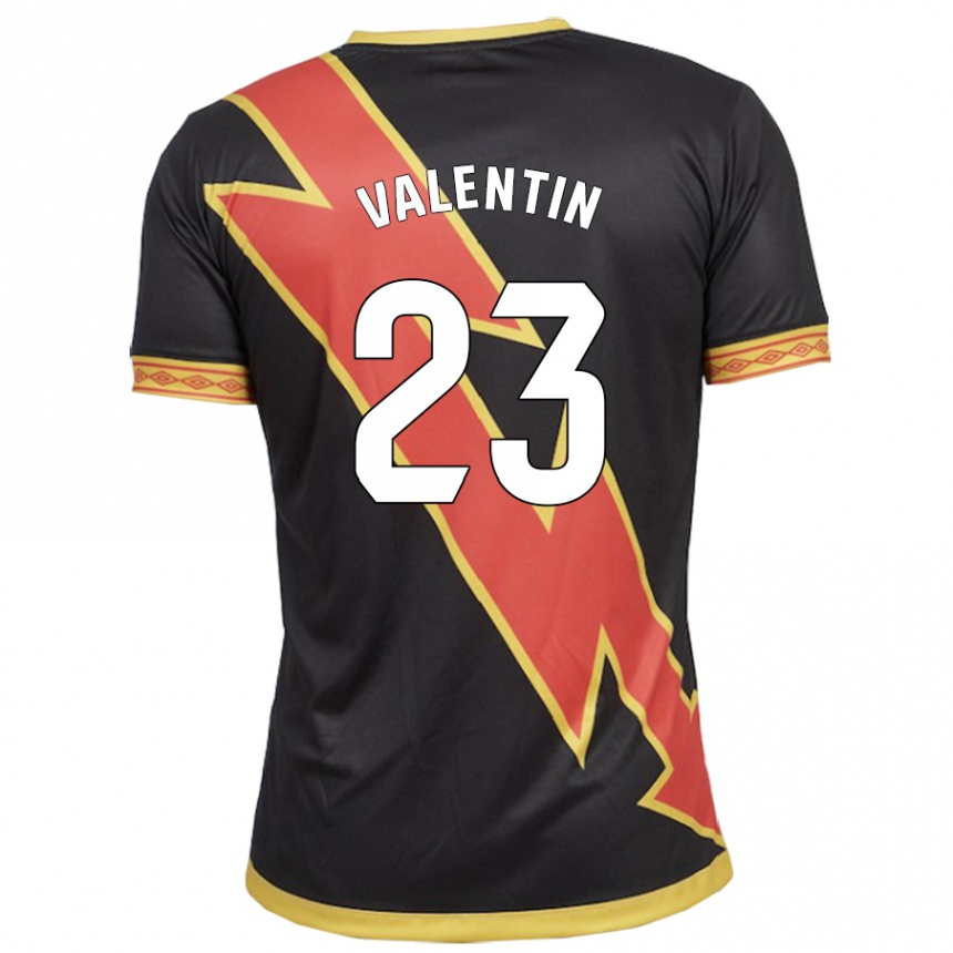 Kids Football Óscar Valentín #23 Black Away Jersey 2023/24 T-Shirt