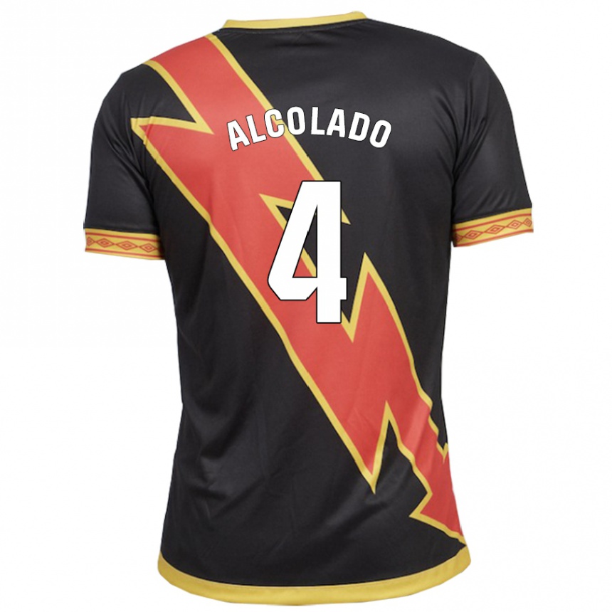 Kids Football Jaime Alcolado #4 Black Away Jersey 2023/24 T-Shirt