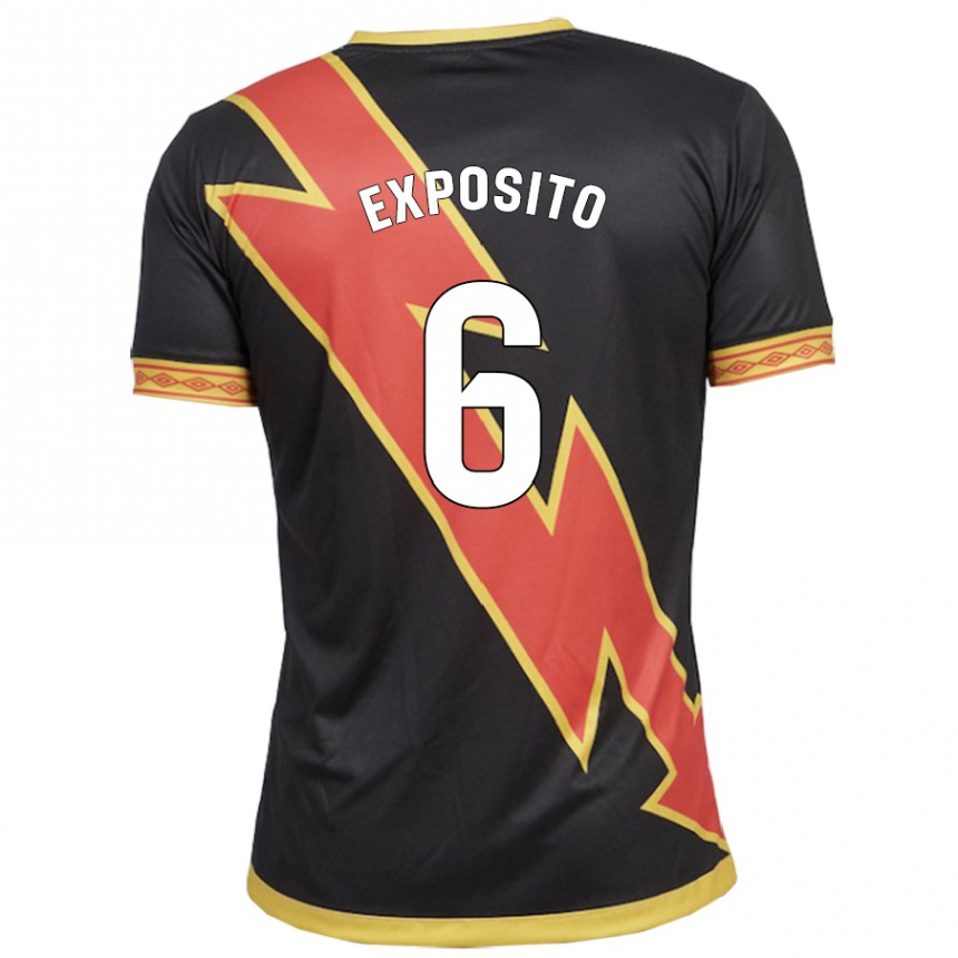 Kids Football Álvaro Expósito #6 Black Away Jersey 2023/24 T-Shirt