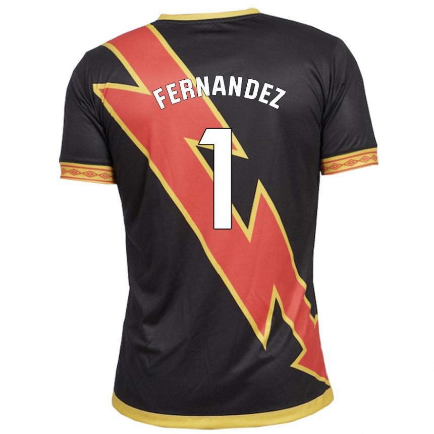 Kids Football Nerea Fernández Santos #1 Black Away Jersey 2023/24 T-Shirt