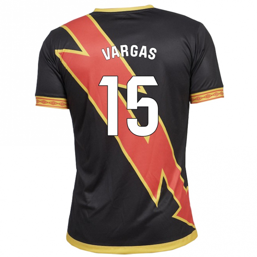 Kids Football Rosario Vargas Sarasqueta #15 Black Away Jersey 2023/24 T-Shirt