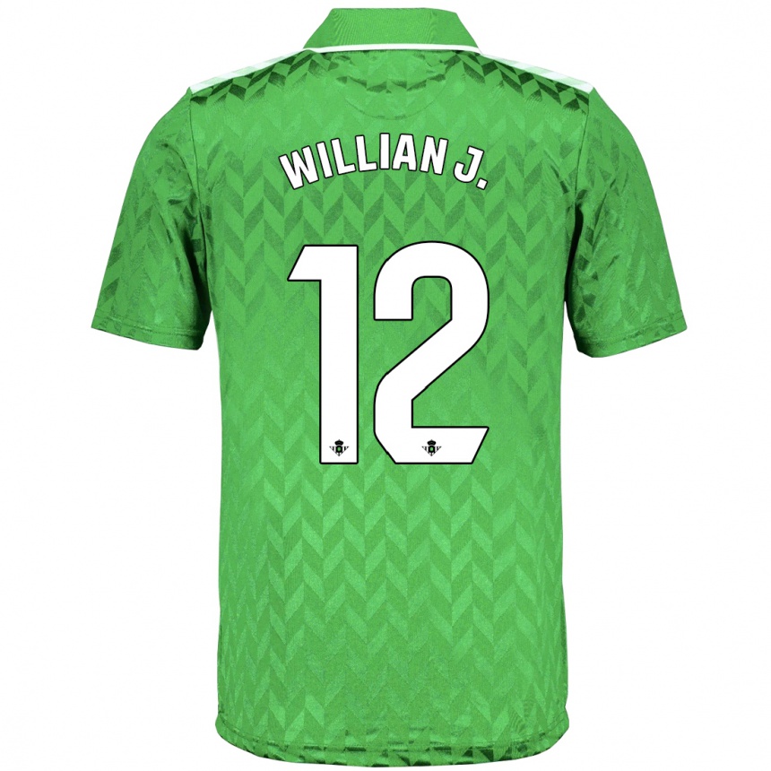 Kids Football Willian José #12 Green Away Jersey 2023/24 T-Shirt