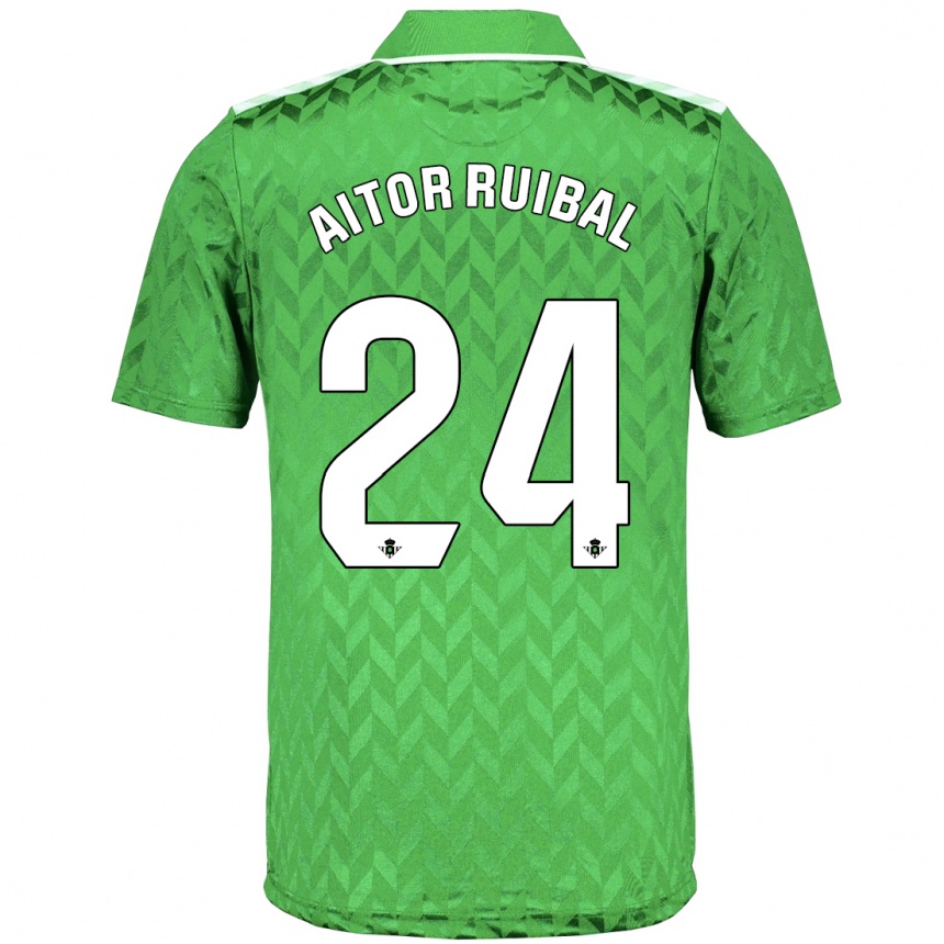 Kids Football Aitor Ruibal #24 Green Away Jersey 2023/24 T-Shirt