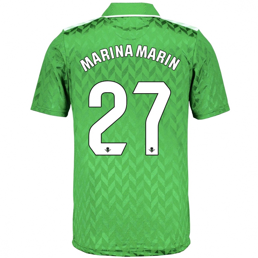 Kids Football Marina Marín #27 Green Away Jersey 2023/24 T-Shirt