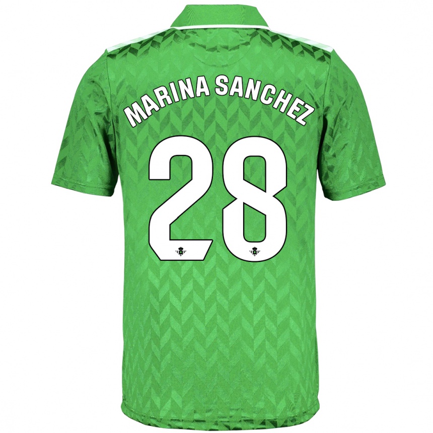 Kids Football Marina Sánchez #28 Green Away Jersey 2023/24 T-Shirt