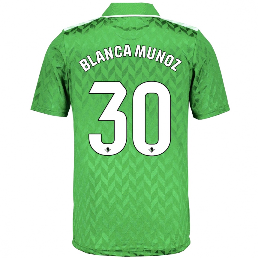 Kids Football Blanca Muñoz #30 Green Away Jersey 2023/24 T-Shirt