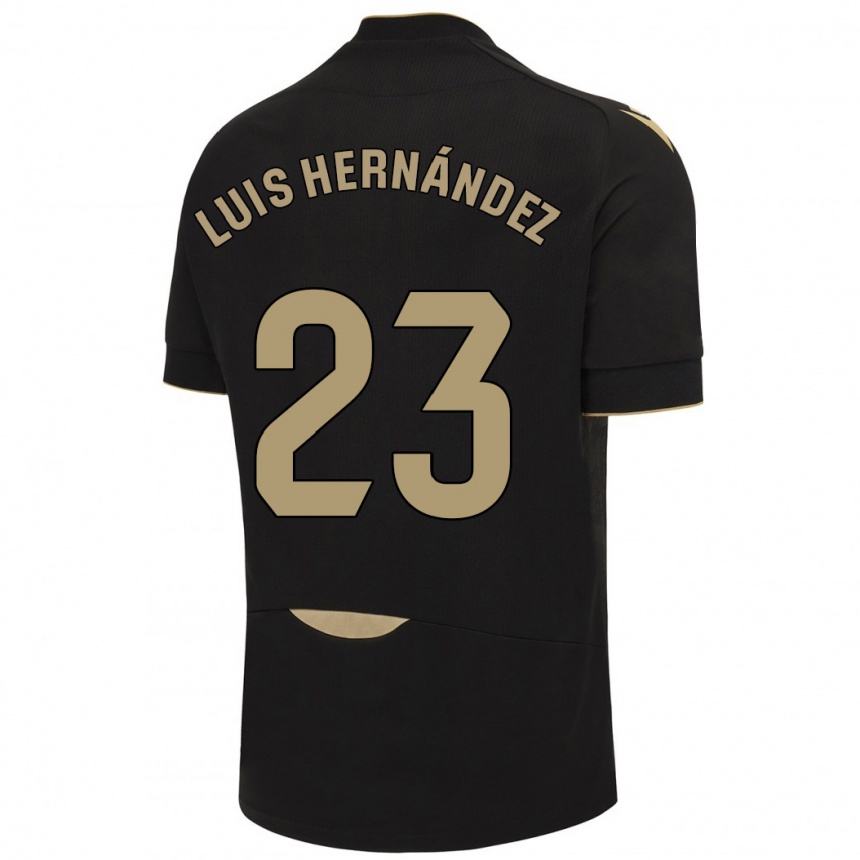 Kids Football Luis Hernández #23 Black Away Jersey 2023/24 T-Shirt