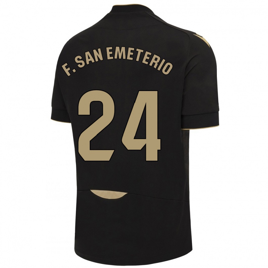 Kids Football Fede San Emeterio #24 Black Away Jersey 2023/24 T-Shirt