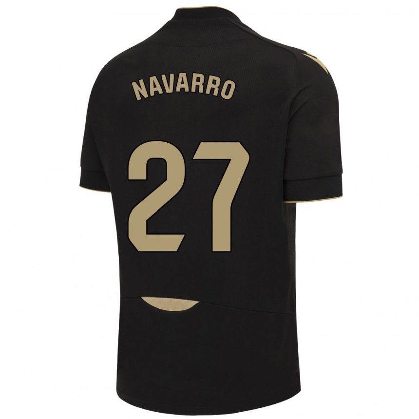 Kids Football Robert Navarro #27 Black Away Jersey 2023/24 T-Shirt
