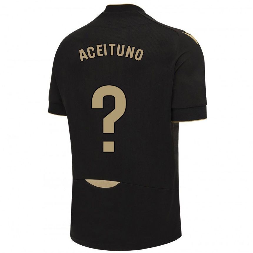 Kids Football Marcos Aceituno #0 Black Away Jersey 2023/24 T-Shirt