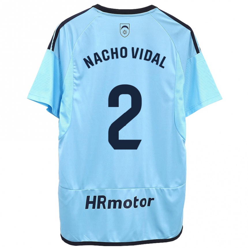 Kids Football Nacho Vidal #2 Blue Away Jersey 2023/24 T-Shirt