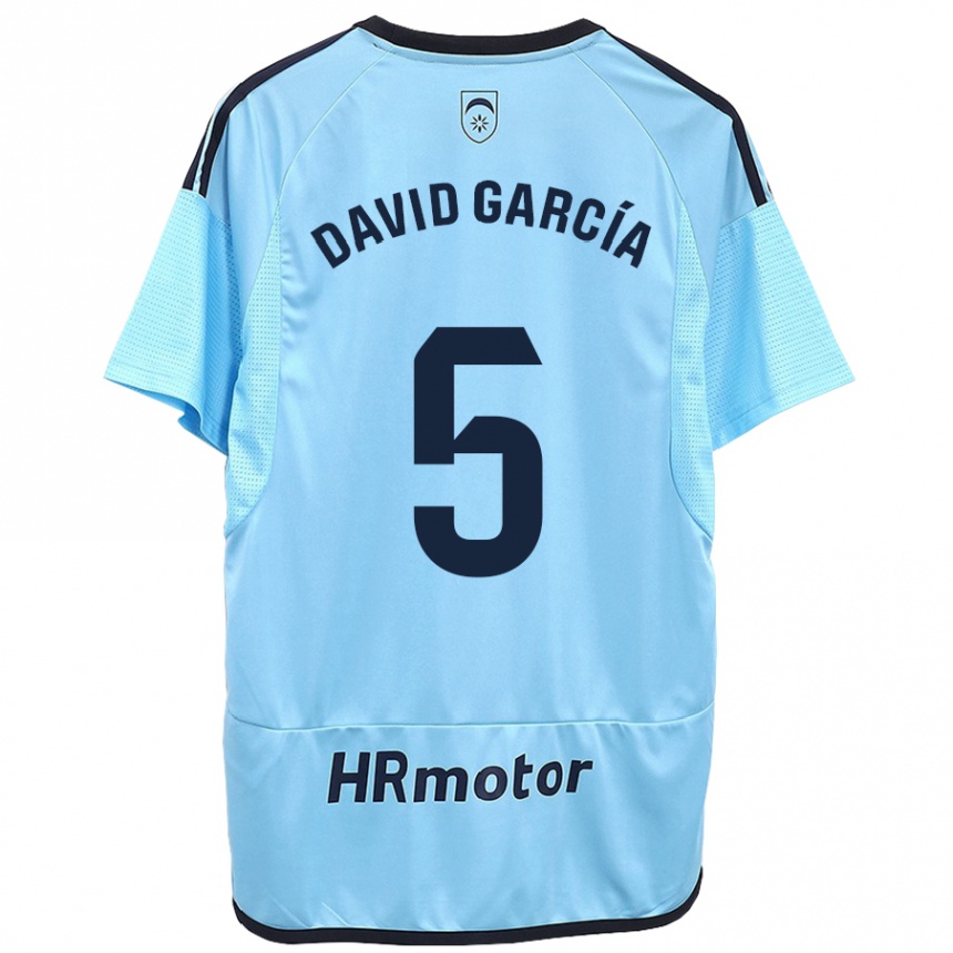 Kids Football David García #5 Blue Away Jersey 2023/24 T-Shirt