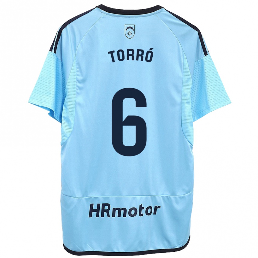 Kids Football Lucas Torró #6 Blue Away Jersey 2023/24 T-Shirt