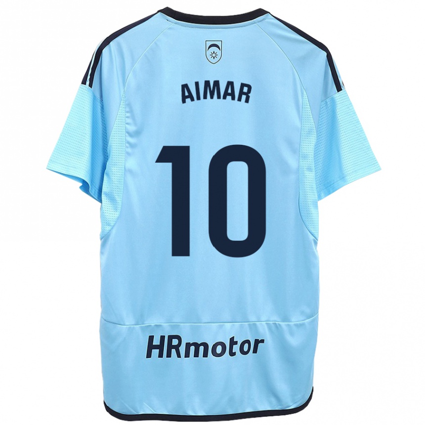 Kids Football Aimar Oroz #10 Blue Away Jersey 2023/24 T-Shirt