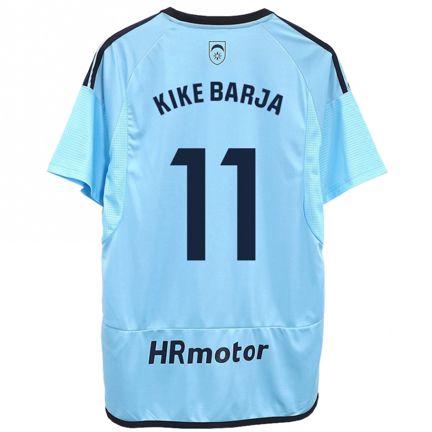 Kids Football Kike Barja #11 Blue Away Jersey 2023/24 T-Shirt