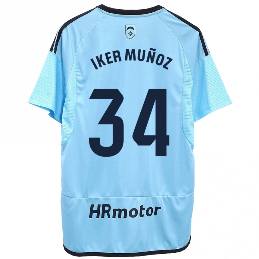 Kids Football Iker Muñoz #34 Blue Away Jersey 2023/24 T-Shirt