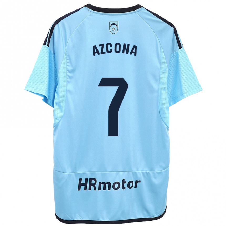 Kids Football Rubén Azcona #7 Blue Away Jersey 2023/24 T-Shirt