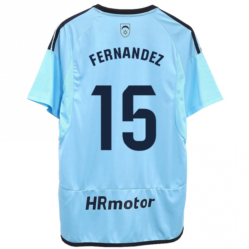 Kids Football Leyre Fernández Sánchez #15 Blue Away Jersey 2023/24 T-Shirt
