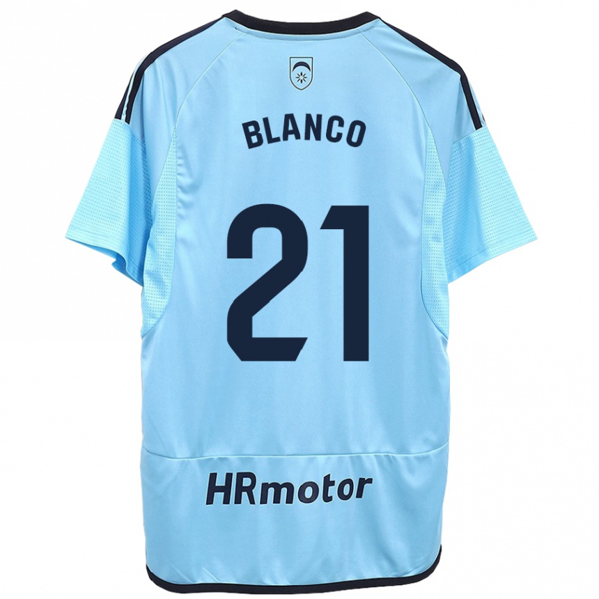 Kids Football Alexia Blanco Llacuno #21 Blue Away Jersey 2023/24 T-Shirt
