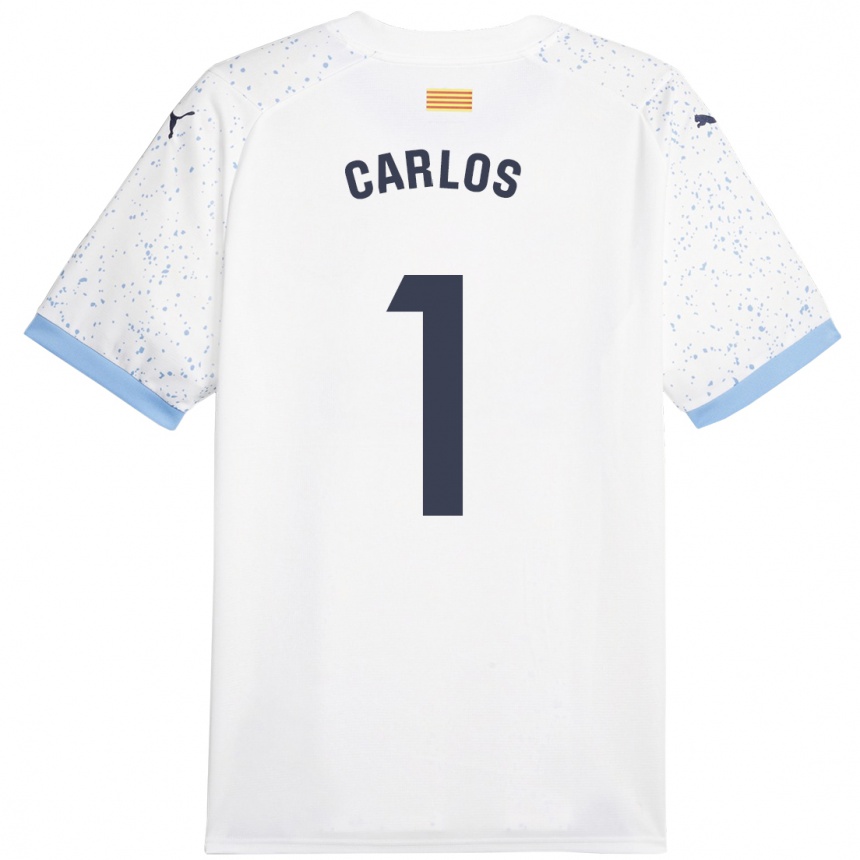 Kids Football Juan Carlos #1 White Away Jersey 2023/24 T-Shirt