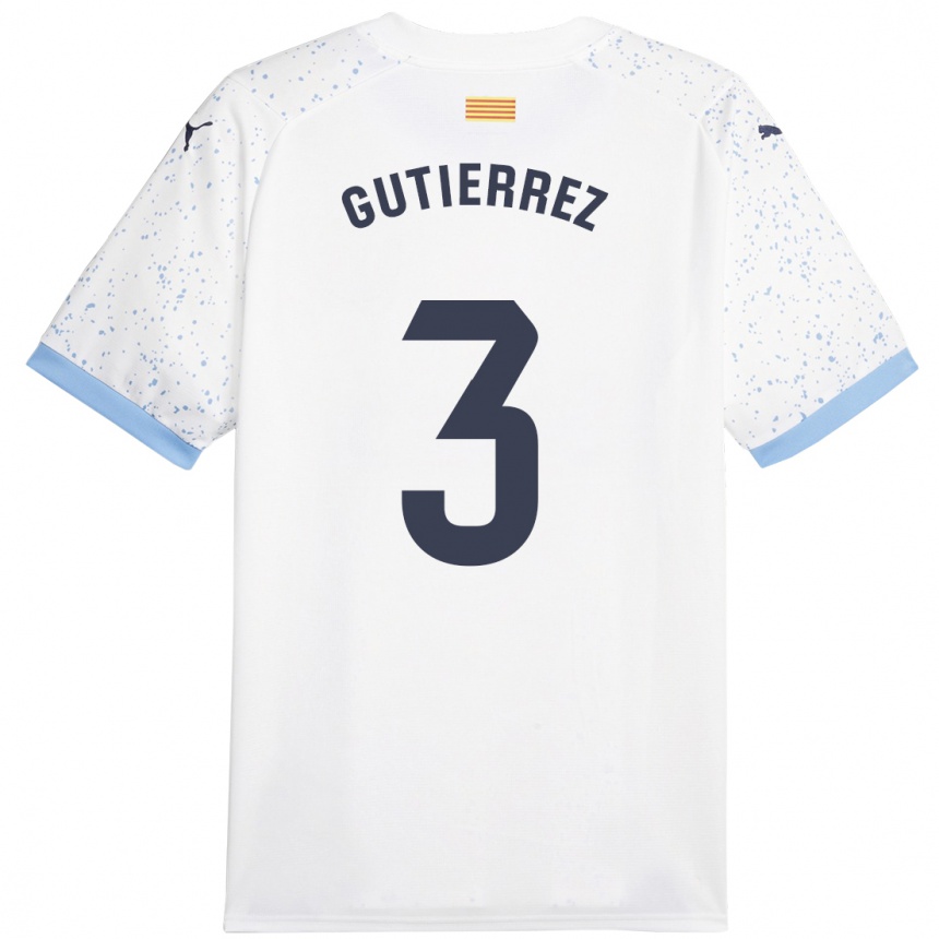 Kids Football Miguel Gutiérrez #3 White Away Jersey 2023/24 T-Shirt