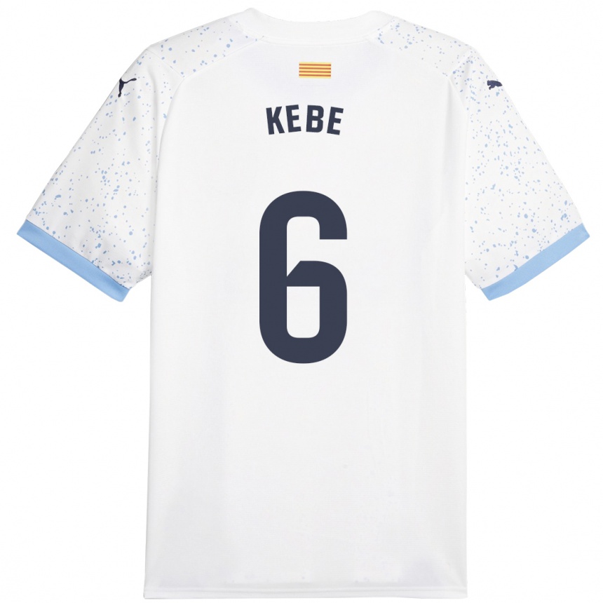 Kids Football Ibrahima Kébé #6 White Away Jersey 2023/24 T-Shirt