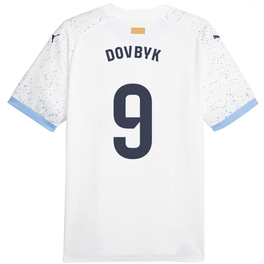 Kids Football Artem Dovbyk #9 White Away Jersey 2023/24 T-Shirt