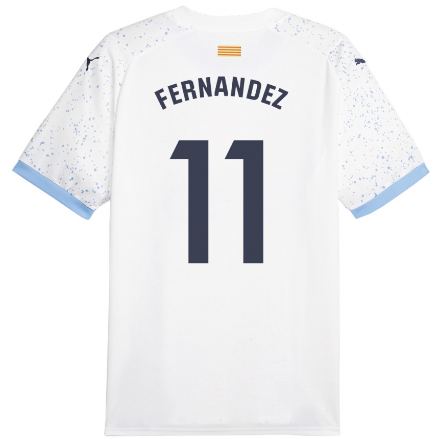 Kids Football Valery Fernández #11 White Away Jersey 2023/24 T-Shirt