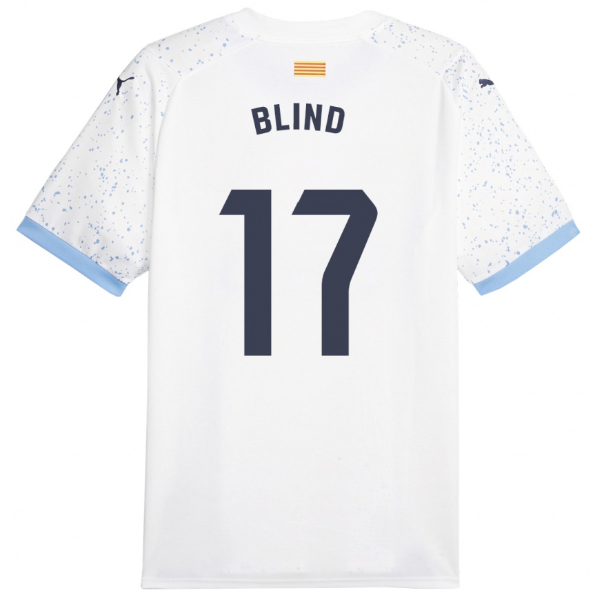 Kids Football Daley Blind #17 White Away Jersey 2023/24 T-Shirt